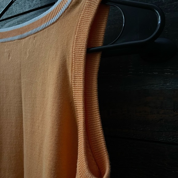 Tommy Hilfiger sweater vest/tank. Size Medium. Mostly orange with white detail. - Picture 7 of 9